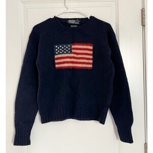 Polo Ralph Lauren Vintage 1980’s American Flag Wool Sweater